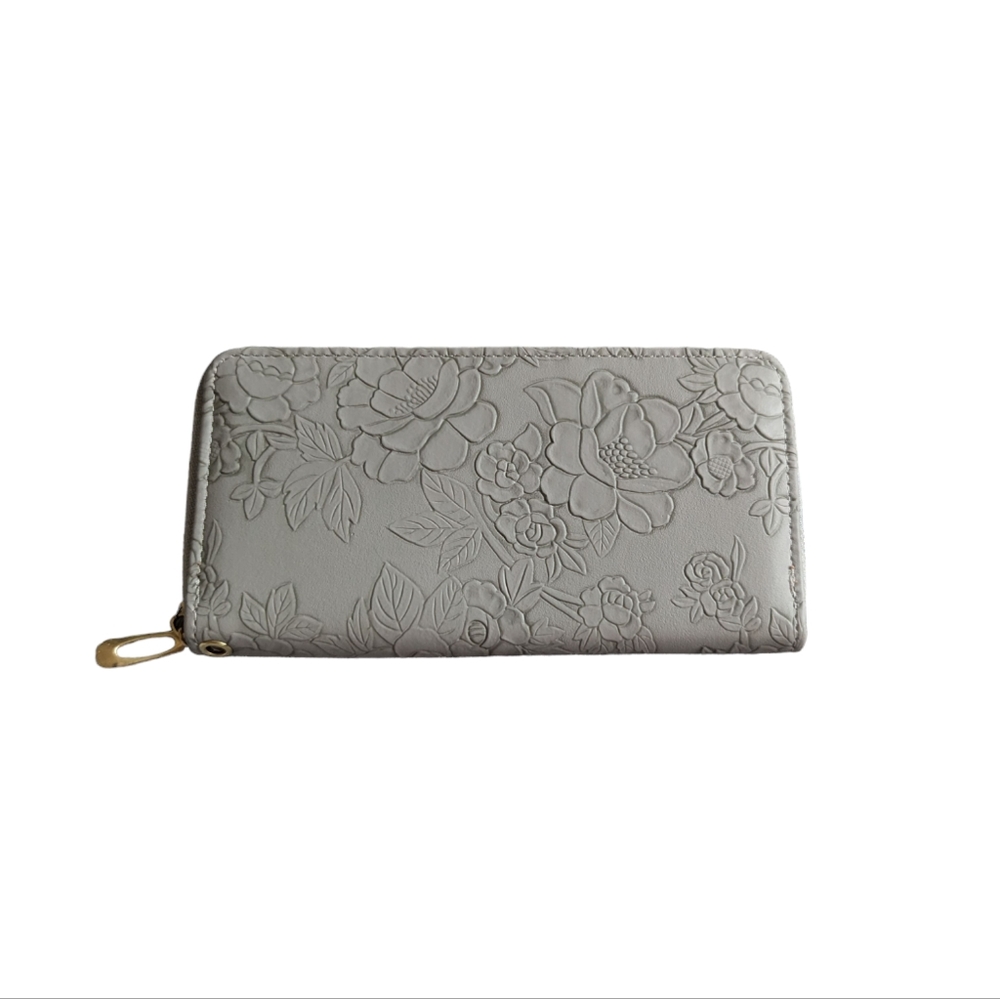 Gray Floral Wallet
